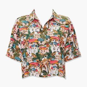 NWT Tropical Town Print Shirt